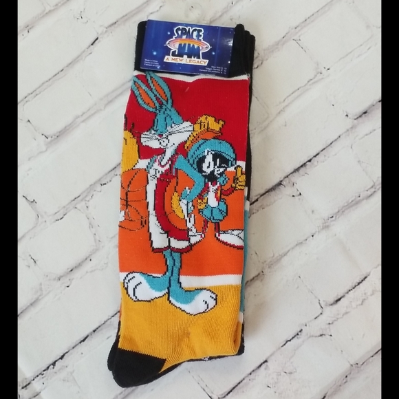 NWT Space Jam set of 2 pair long socks - Picture 2 of 5